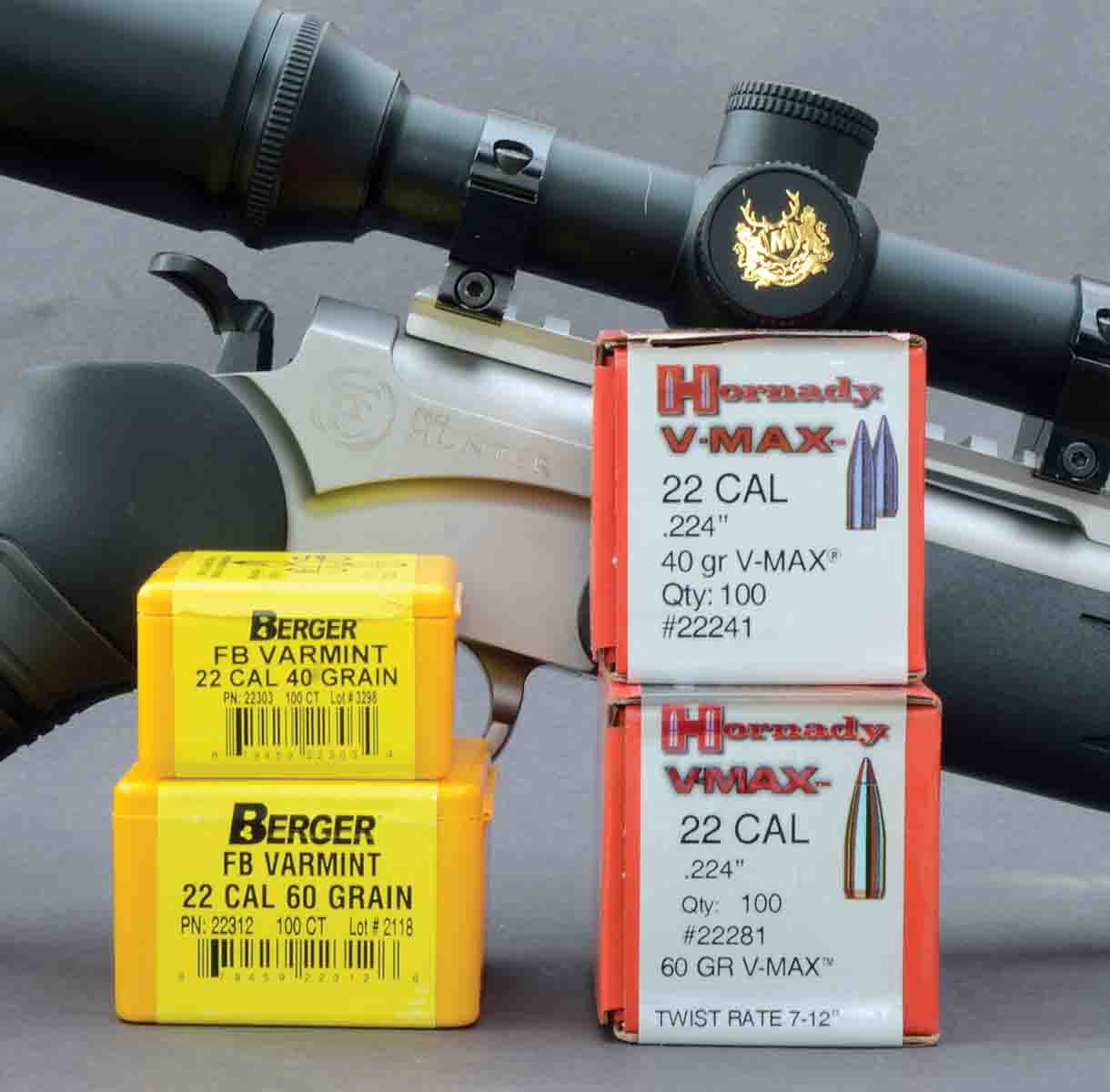 The Shilen barrel’s 1:9 twist proved to be an excellent choice for use with .224-inch bullets ranging from 40 to 60 grains in weight.